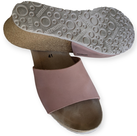 Mephisto Lisane Air-Relax slide wedge slip on sandals blush pink open toe - Picture 3 of 16